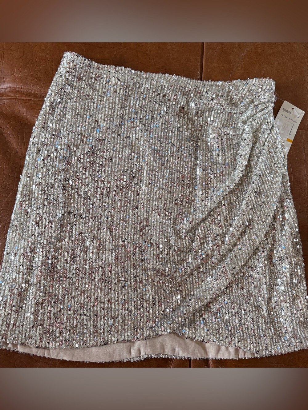 GB Dillard’s  Silver Sequin Mini Skirt NWT small